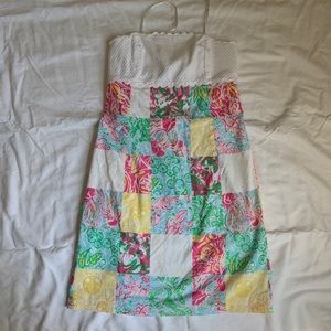 Strapless Lilly Pulitzer Patchwork Dress